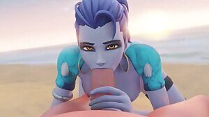 Widowmaker sucking dick at the beach