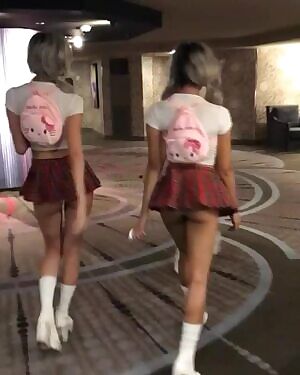 Schoolgirl strut