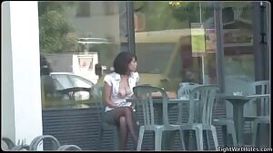 Letting her boobies out for some fresh air