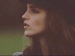 Emma Watson softly whispering to your cock before she wraps her mouth around it