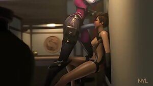 Futa Widow fucks Tracer's face