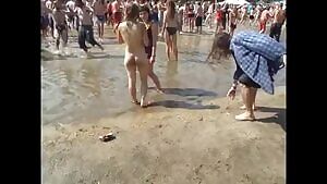 Fully naked in a festival