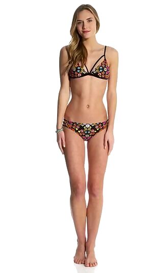 Hobie Swimwear Strike A Posey Cutout Triangle Bikini Top