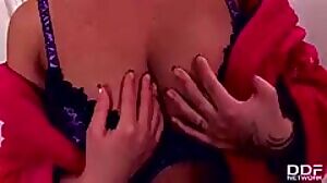 Big tits top model anal sex and tub cumshot