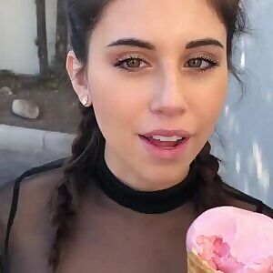 Enjoying her ice cream