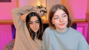 Lesbian Tongue Kissing Cam Cute Girls
