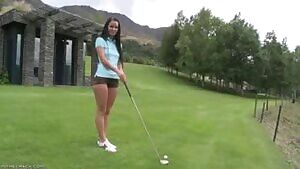 Sweet Girl Shows Her Ass on the Golf Course