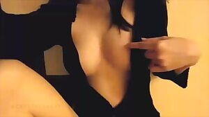 Playing with my sensitive nip, How you wanna play with?