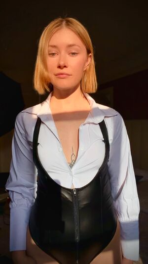 British Babes Blonde Clothed Office Petite