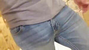 Alone at work and super horny. Love playing with my uncut cock (;