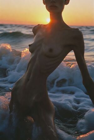 Flat Tummies Ai Generated Beach Nympho