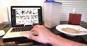 After you saw your sister receive a picture from your bully of him jerking off his big cock to porn she instantly left the house.