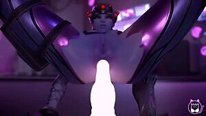 Widowmaker riding a dildo