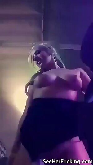 Bailey Brooke, dancing in sexy light, gives a good display...