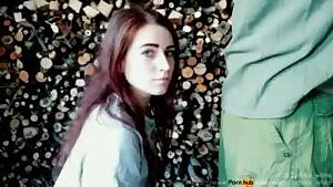 Quick outdoors blowjob in our friend's barn - Amateur Teen Zefirka