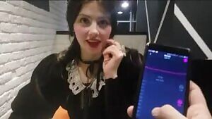 Making Girlfriend Cum In Public Restaurant