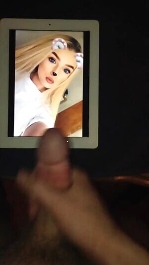 Cumtribute to a hot blonde