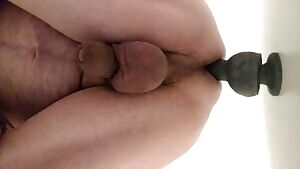 Riding my big grey dildo