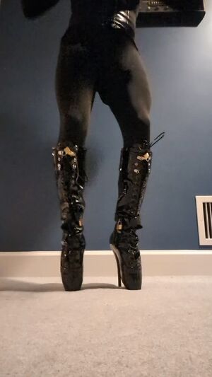 Bondage Sluts BDSM Catsuit Heels Spandex
