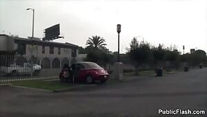 Asian MILF exposing herself around Los Angeles