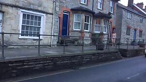 doing a nude walk in the street