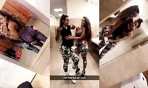 Her sister groping and shaking her ass and tits