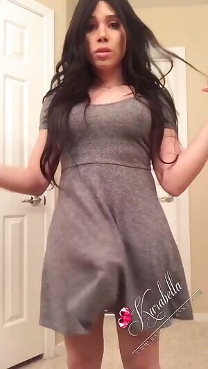 Hard cock under her clothes. Karabella