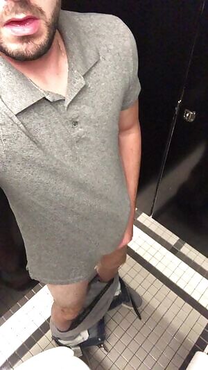 Saw my boss was heading to the bathroom so I followed right behind him.