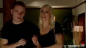 Lorelei in a foursome with cuckold and pegging.