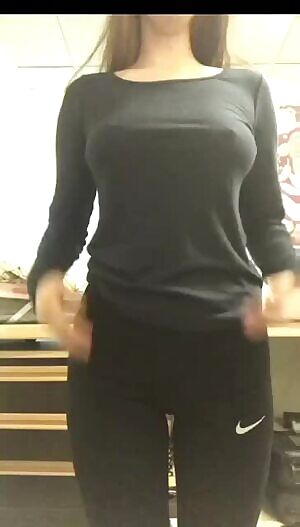 Massaging and flashing her big boobs