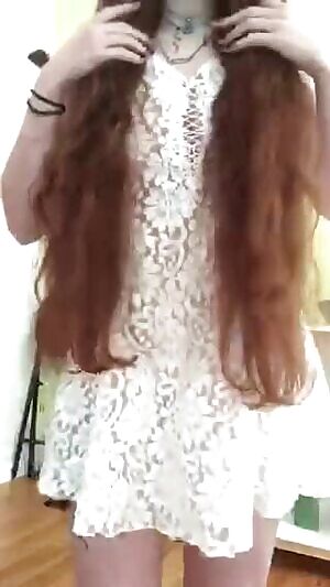 this slinky dress is surprisingly good at hiding what i've got going on, but my hair helps too!