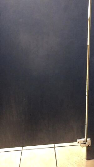 Adding to the wall of cum stains in the bathroom stall. Looks like I shot a bit higher than whoever has been leaving those loads.