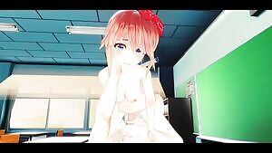 Full-length animation of Sayori giving you a good riding