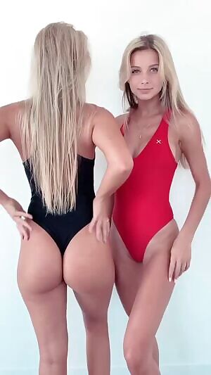 Black and Red swimsuit show offs
