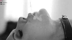 One of the hallmarks of a true cumslut, of course, is that she likes to play with it