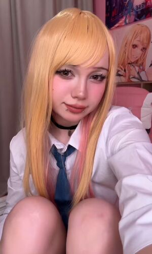 Sexy Lingerie Blonde Cosplay Cum Japanese