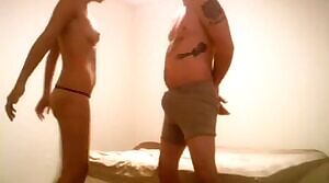 He knows she’s going to hurt his balls, but not when