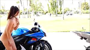 Posing by a Motorbike and Clearly Embarrassed ENF