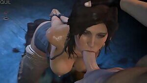 Lara Croft deepthroat