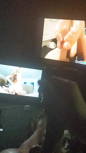 Edged to foot fetish porn while doing blow...