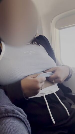 Just Boobs Airplane Amateur Exhibitionist Natural Tits