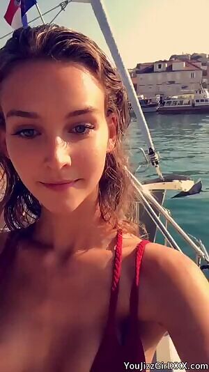 Rachel Cook on a yacht
