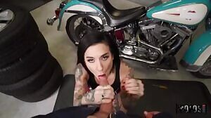 Joanna Angel - Squirting Biker Babe Fucks The Mechanic