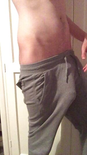 Nothing better to whip it out in than grey sweats