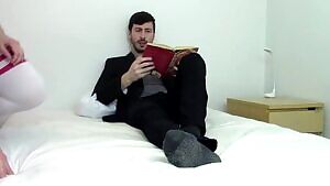 Headmaster punishes bratty schoolgirl by tickling and spanking her feet