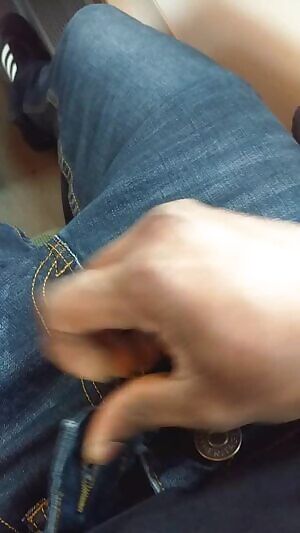 Playing with my dick on the train