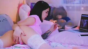 Touching Herself While Watching Porn