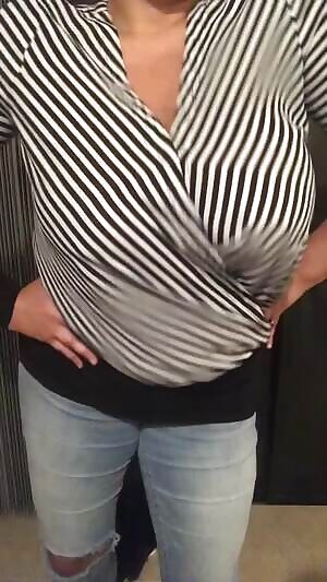 Oiled up and making sure there’s easy access to my tits at dinner tonight