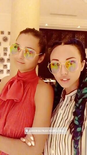 Two girlfriends heading out