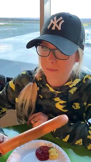 Pornstar Mia Julia. Deepthroating a sausage in public. Do I have your attention. HMC while i show you my talent